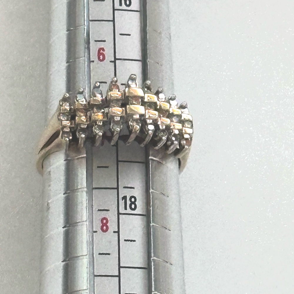 Womens Size 7 10k Yellow Gold 1/4 Carat TW Diamond Ring - Picture 8 of 12